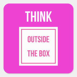 Denken Sie über den Kasten tief rosa nach. Quadratischer Aufkleber