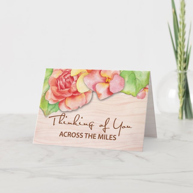 Denken Sie über die Blume der Miles Rose Karte (Vorderseite)