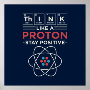 Denken Sie wie ein Proton Chemie Nerd Dorm Room Poster