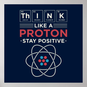 Denken Sie wie ein Proton Chemie Nerd Dorm Room Poster