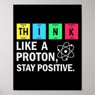 Denken Sie wie ein Proton, der positive Witzwissen Poster