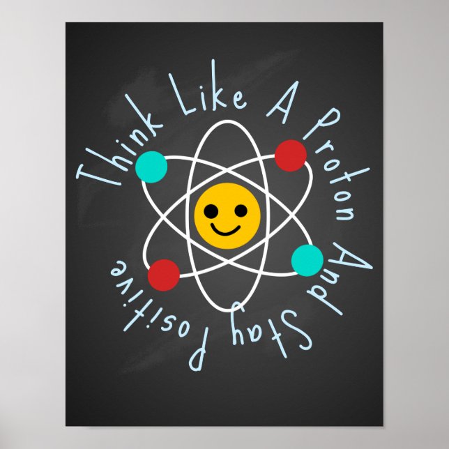 Denken Sie wie ein Proton und Bleibe positive Klas Poster (Vorne)