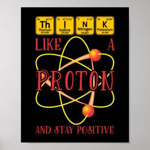 Denken Sie wie ein Proton und Bleibe Sie ein posit Poster