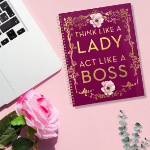 Denken Sie wie eine Lady-Handlung wie eine Boss-Go Planer