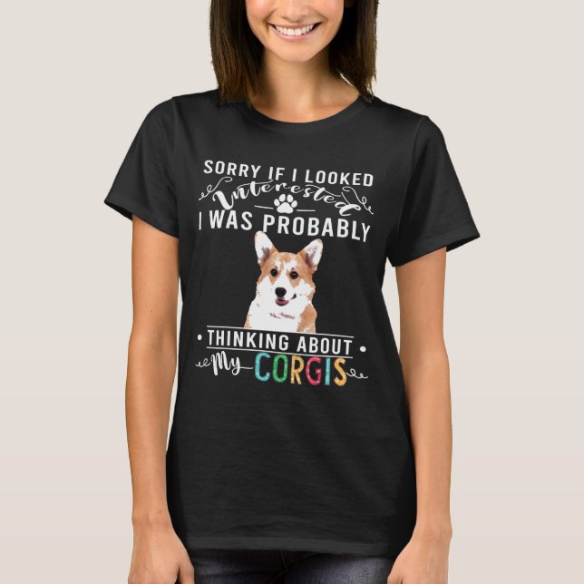 Denken über Corgis Niedlich Corgi T-Shirt (Vorderseite)