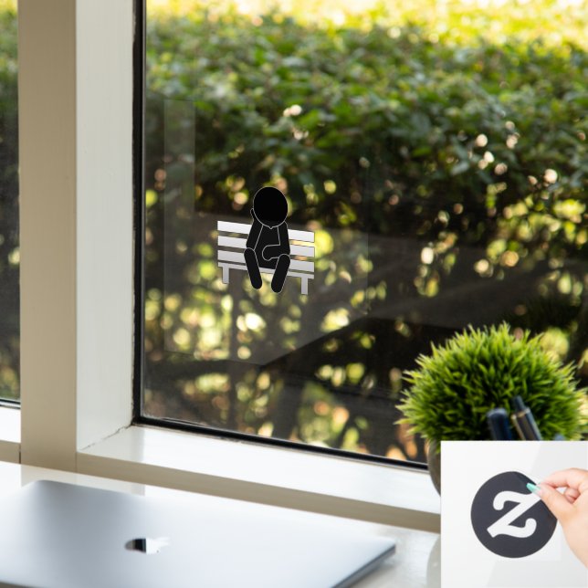 Denken über die Fensterklammern Fensteraufkleber (Büro)