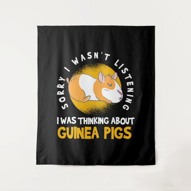 Denken über Guinea Pig Cavy Roddent Wandteppich (Vorderseite)
