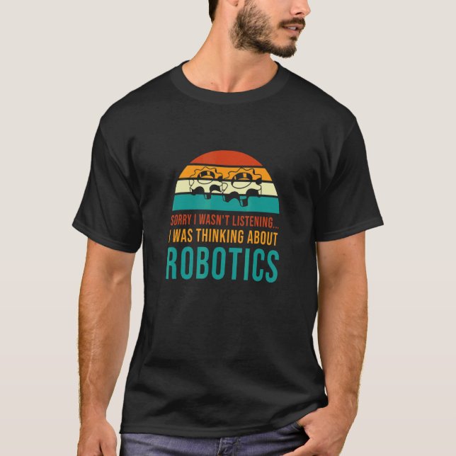 Denken über Robotik Mechanik Roboter T-Shirt (Vorderseite)