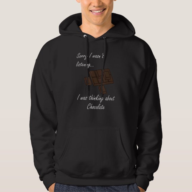 Denken über Schokolade essen dunkle Schokolade Hoodie (Vorderseite)