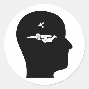 Denken über Skydiving Runder Aufkleber