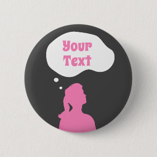 Denken von Frauen Button