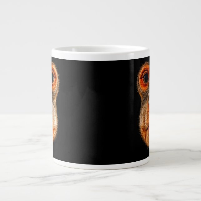 Denkender Affe Meme Jumbo-Tasse (Vorderseite)