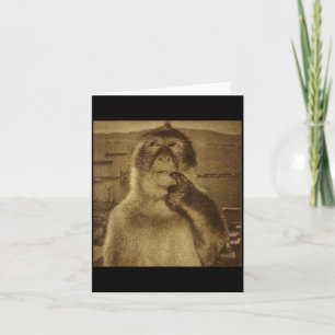 Denkender Affe Meme Vintage Retro Karte
