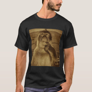 Denkender Affe Meme Vintage Retro T-Shirt