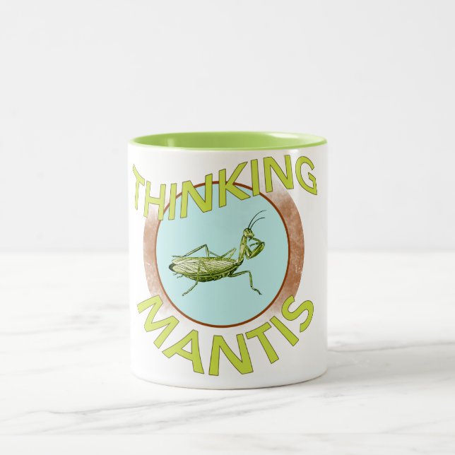 Denkender Mantis Zweifarbige Tasse (Mittel)