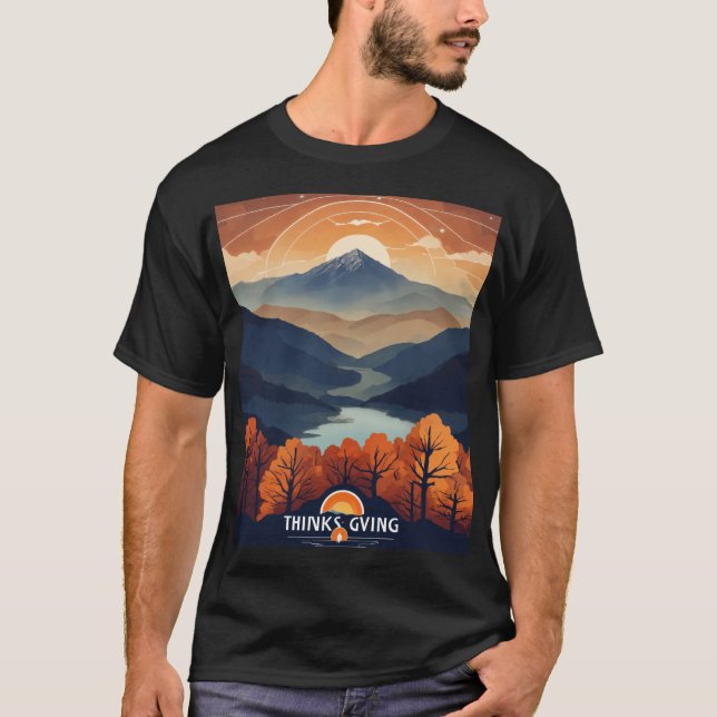 Denkender T - Shirt - KI trifft auf den Smoky-Berg (Vorderseite)