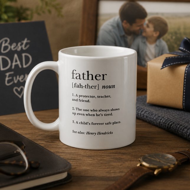Denkender Vater Definitionsgeschenk zum Vatertag Kaffeetasse (Von Creator hochgeladen)
