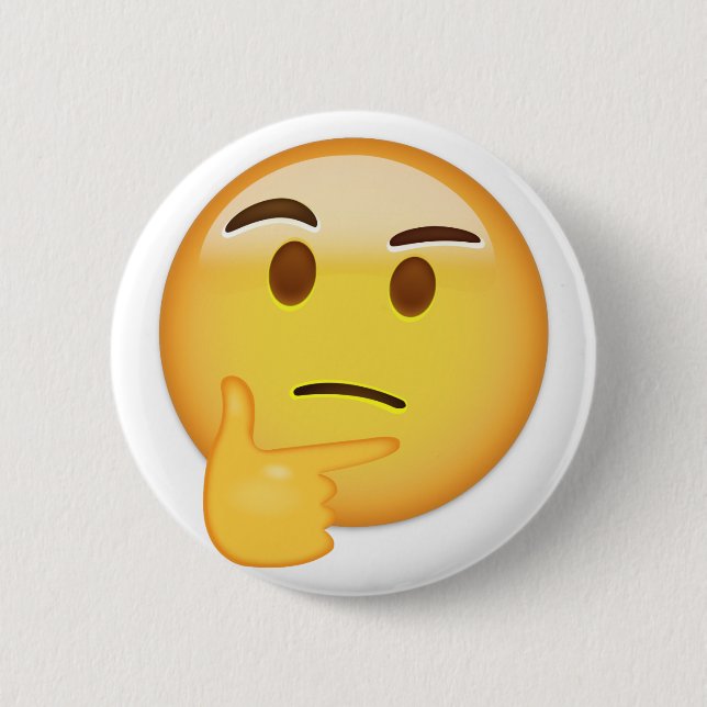 Denkendes Gesicht Emoji Button (Vorderseite)