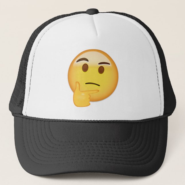 Denkendes Gesicht Emoji Truckerkappe (Vorderseite)