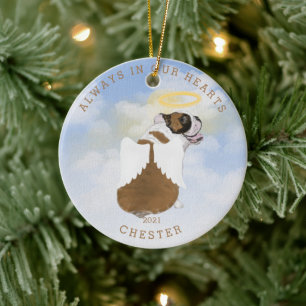 Denkengel Hunde Flügel Foto Keramik Keramik Ornament