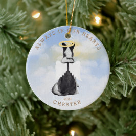 Denkengel Hunde Flügel Foto Keramik Keramik Ornament