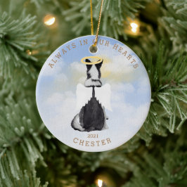 Denkengel Hunde Flügel Foto Keramik Ornament