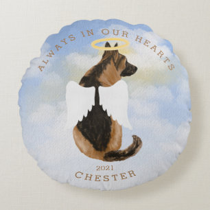 Denkengel Hunde Flügel Foto rund Kissen