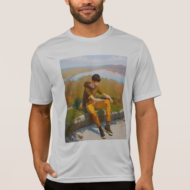 Denker im landschaftlichen Hintergrund T-Shirt (Vorderseite)
