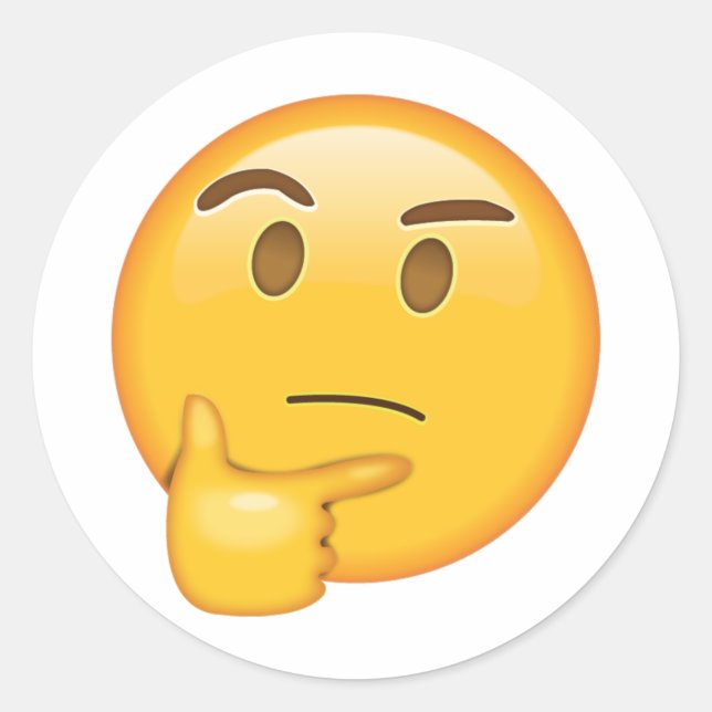 Denkgesicht - Emoji Runder Aufkleber (Vorderseite)