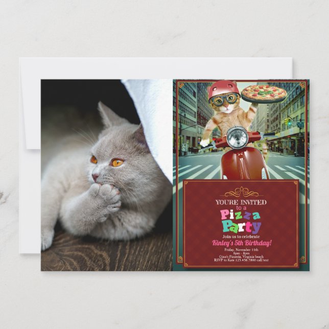 Denkkatze Einladung (Vorderseite)