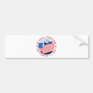 Denkmal 911 mit amerikanischer Flagge und Twin Autoaufkleber