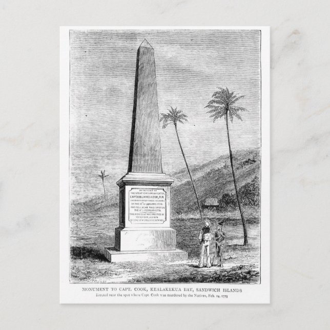 Denkmal für Captain James Cook Postkarte (Vorderseite)
