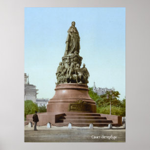 Denkmal für Katharina die Große in St. Petersuri Poster