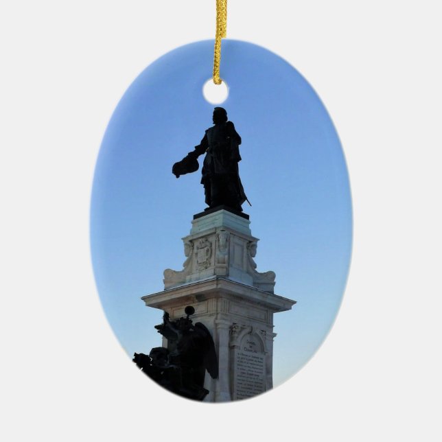 Denkmal für Samuel De Champlain, Quebec, Kanada Keramik Ornament (Vorne)