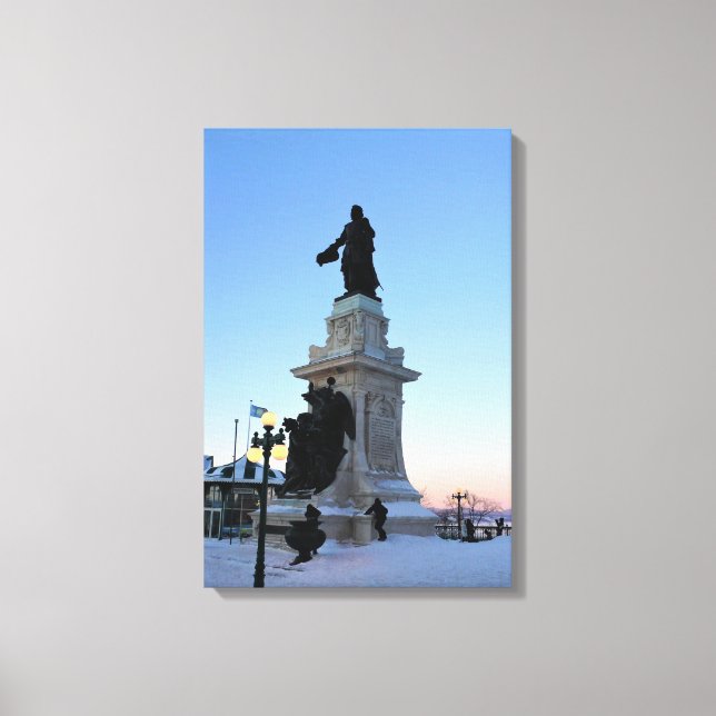 Denkmal für Samuel De Champlain, Quebec, Kanada Leinwanddruck (Vorderseite)