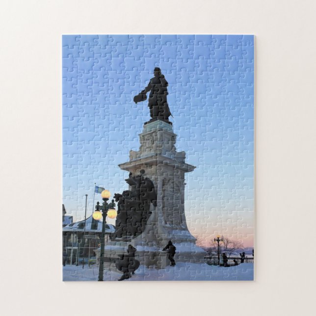 Denkmal für Samuel De Champlain, Quebec, Kanada Puzzle (Vertikal)