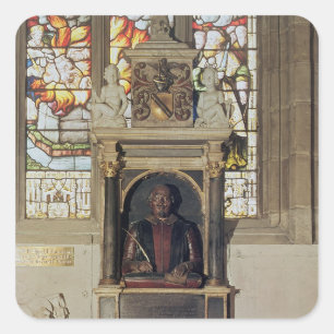 Denkmal für William Shakespeare c.1616-23 Quadratischer Aufkleber