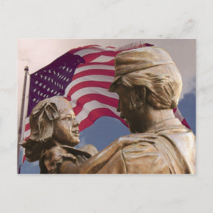 Denkmal-Tag Heimkehr-Statue Amerikanische Flagge, Postkarte