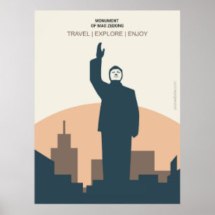 Denkmal von Mao Zedong Poster