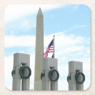 Denkmal von Washington und Gedenkstätte des Zweite Rechteckiger Pappuntersetzer