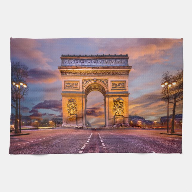 Denkmäler | Arc de Triomphe, Paris Frankreich Geschirrtuch (Horizontal)