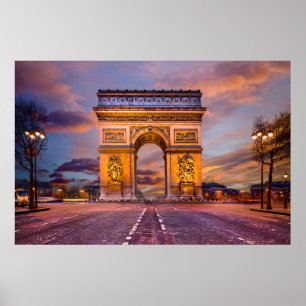 Denkmäler   Arc de Triomphe, Paris Frankreich Poster