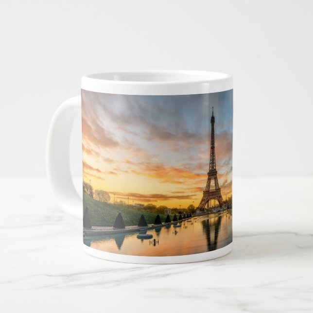 Denkmäler | Eiffelturm Sunrise Jumbo-Tasse (Vorderseite Links)