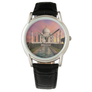 Denkmäler   Farbige Sicht auf den Taj Mahal Armbanduhr