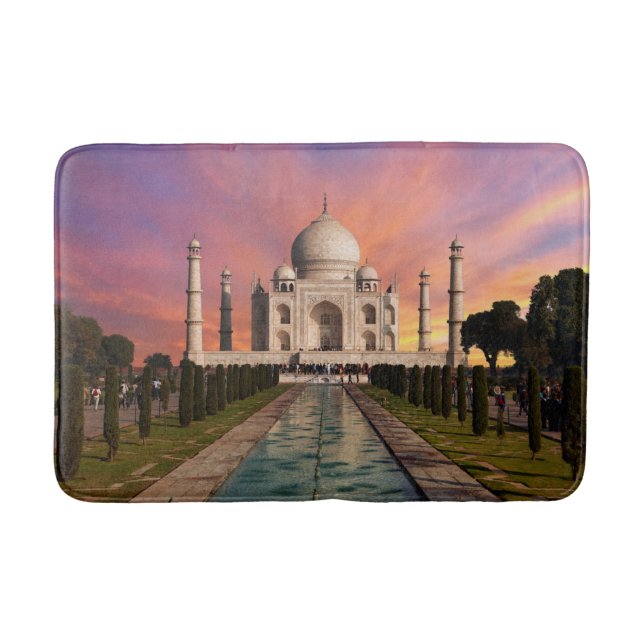 Denkmäler | Farbige Sicht auf den Taj Mahal Badematte (Vorderseite)