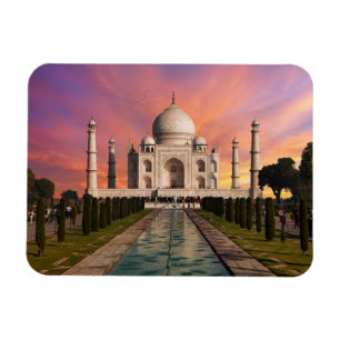 Denkmäler   Farbige Sicht auf den Taj Mahal Magnet