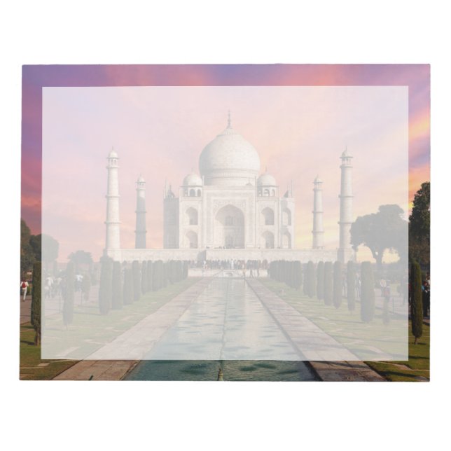 Denkmäler | Farbige Sicht auf den Taj Mahal Notizblock (Vorderseite)