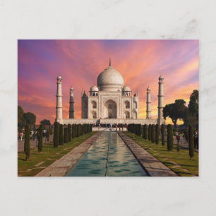 Denkmäler   Farbige Sicht auf den Taj Mahal Postkarte