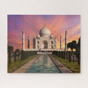 Denkmäler Farbige Sicht auf den Taj Mahal Puzzle