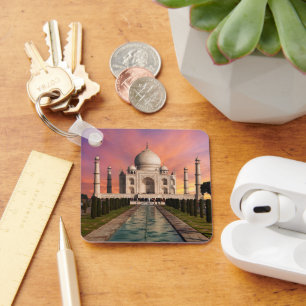 Denkmäler Farbige Sicht auf den Taj Mahal Schlüsselanhänger
